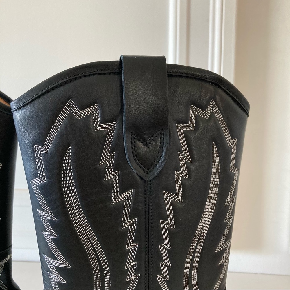 New Free People Toral Black Cross Your Heart Western Boots Sz 38 - Picture 3 of 8